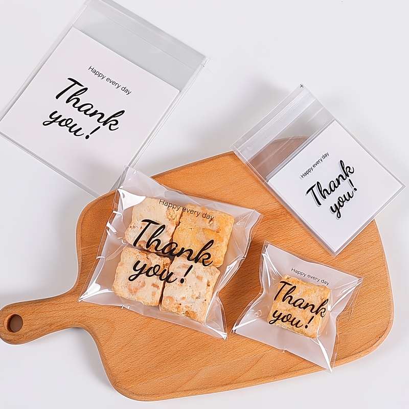 25pcs Thank You Plastic Gift Bags, Self-Sealing Design